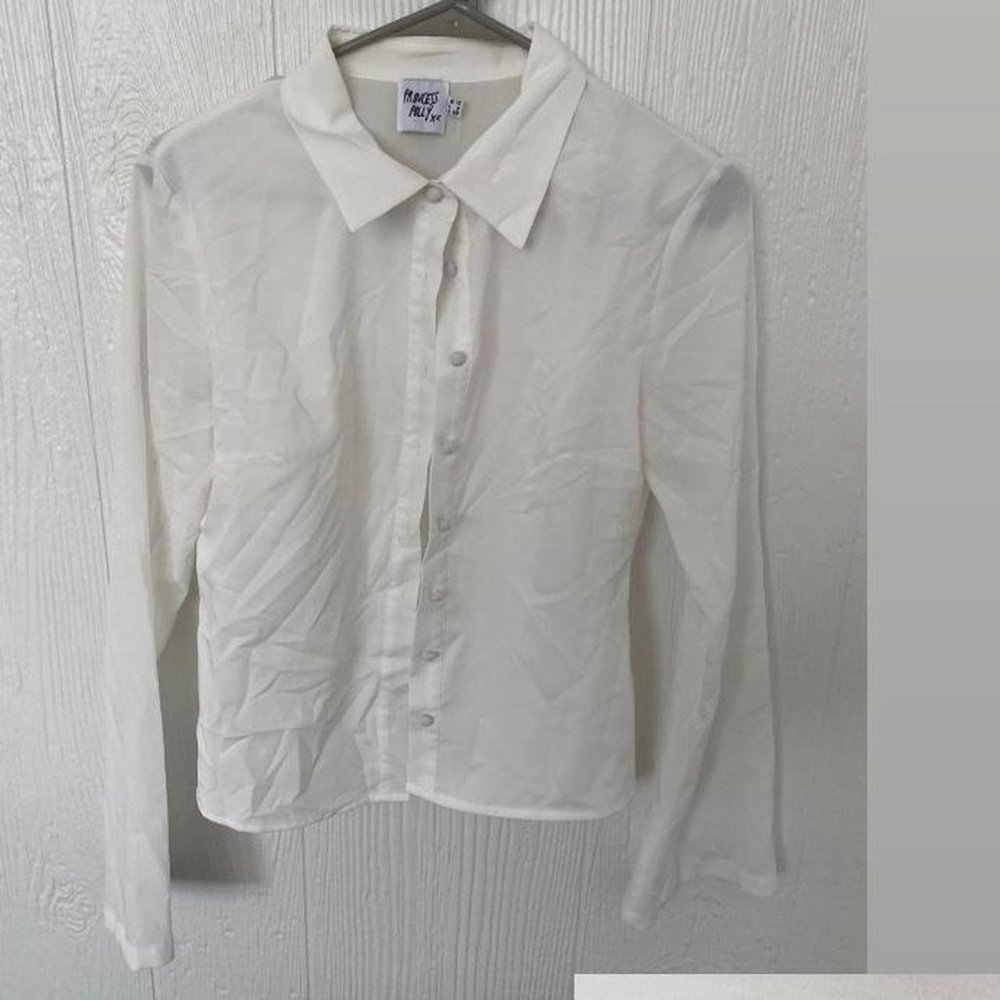 White Princess Polly Button-Down